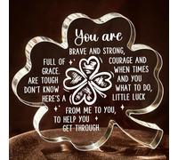 musaecoin Inspirational Gifts for Women, Good Luck Gifts, Encouragement Acrylic Four Leaf Clover Ornament for Friends Sister