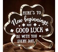 musaecoin New Job Gifts for Women, Good Luck Gifts, Inspirational Leaving Gifts Four-Leaf Clover Ornament with Motivational Quote, Encouragement Token for Colleagues Friends