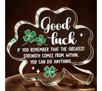 musaecoin New Job Gifts for Women, Inspirational Leaving Gifts, Good Luck Gifts Four-Leaf Clover Ornament with Motivational Quote, Get Well Encouragement Keepsake for Friends