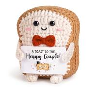 musaecoin Wedding Gifts for Couple- Handmade Crochet Toast Keepsake | Cute Wedding Present for Bride and Groom, Engagement Gifts, Newlywed Gift, Happy Couple Wedding Decoration
