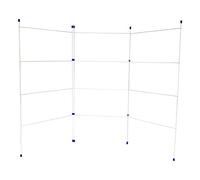 MUSAN 2 3 4 Foldable Clothes Airer - Heavy Duty Folding Washing Drying Rack - Multi Section Indoor & Outdoor Laundry Dryer Rail - Lightweight Plastic Cloth Hanger White Airers (3 Foldable Airer)