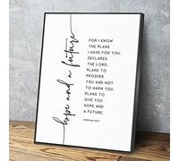 MUSAPILUX Canvas Wall Art Jeremiah 29 11 Bible Verse, Modern Prints, Wood Framed, Ready To Hang, 12x8 In, Home Office Decor