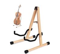 Musbeat Cello Stand with Foam Padded, Handmade with Bow Hole, Beech Wood Floor Stand