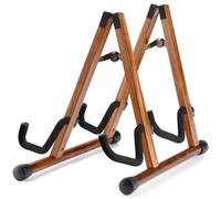 Musbeat Double Guitar Stand, A-Shape Dual Guitar Stand with Padded Foam, Multiple Instrument Rack for 2 Acoustic, Electric, Bass, Banjo, Mandolin, Wood Instrument Rack Floor for Home Studio Display