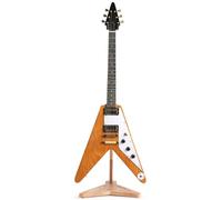 Musbeat Guitar Stand, Flying V Shape Electric Guitar Stand, Red Oak Wood Guitar Stand Floor, Guitar Hanging Stands for Electric Guitar, Acoustic Guitar, Banjo, Wooden Guitar Stand for Home, Studio