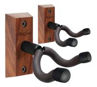 Musbeat Guitar Wall Mount, Black Walnut Wood Guitar Wall Hanger, U-Shaped Guitar Hanger Wall Mount for Acoustic, Electric, Bass Guitar, Banjo, Mandolin, 2 Pack Guitar Holder, Guitar Hook for Men