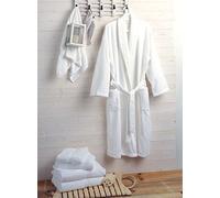 Musbury Pack Of Two Fabrics Hotel & Spa Quality Luxury Bathrobes 400gms 100% Cotton - White