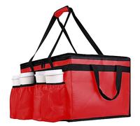 musbus Insulated Food Delivery Bag with Cup Holders/Drink Carriers Premium XXL, Great for Beverages, Grocery, Pizza, Commercial Quality Hot and Cold