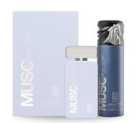 Musc Bleu Ciel Men Fragrance Set by Nylaa - 100ml Perfume and 200ml Deodorant Combo - Long-Lasting Scent Citrus Woody Fresh Men Aftershave - Pour Homme Perfume Gift Set