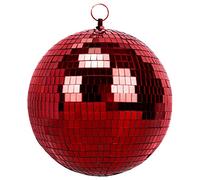 Muscab 8 Inch Mirror Ball for Disco DJ Club Party Wedding Home Decor, Disco Ball with Hanging Ring, Red
