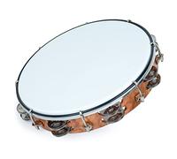 MUSCELL Tambourine for Adults,Hand Held Plastic Tambourines Drum Double Row Metal Jingles Musical Instrument-10"