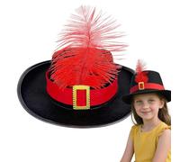 Muschettier Hat For Suit - Classic Felt Design With Decorative Group | More Mourning Historical Director Breathable For Theatrical Performance, Eve