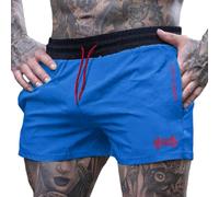 Muscle Alive Men's 4" Workout Running Shorts with Lining Bodybuilding Fitness Shorts Blue L