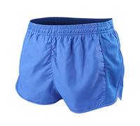Muscle Alive Men's Sports 1" Elite Split Running Shorts with Side Mesh Panel Quick Dry Lightweight Polyester Blue M