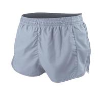 Muscle Alive Men's Sports 1" Elite Split Running Shorts with Side Mesh Panel Quick Dry Lightweight Polyester Grey XL