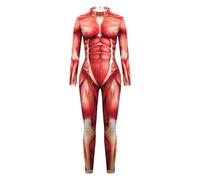 Muscle Body Suit, Printed Cosplay Bodysuit Jumpsuit, Fullbody Catsuit Costume, Realistic Design for Role Play, Halloween Carnival Themed Events, Stage Performances Party Outfit Men Adults