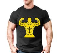 Muscle Bodybuilding Six Pack Abs T-Shirts Abdominis Muscle Gym T Shirt Partywear Gift Unisex Adults Gift Kids Tee Top Black