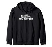 Muscle Car Burnout - Classic Burning Rubber Vintage Hot Rod Zip Hoodie