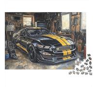 Muscle Car Garage Art 1000pc Jigsaw Puzzle Ultra Difficult Mind Relaxation Puzzle After-school Puzzle Activity Recycled Cardboard 70x50cm/1000pcs