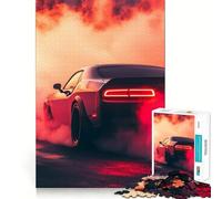 Muscle Car Smoke Jigsaw Puzzles for Adults 1000 Piece Logic Boost Toy Group Joy Premium Edge Bday Surprise (38x52cm)