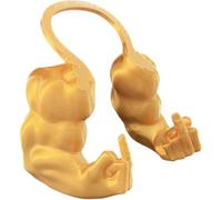 Muscle Cat Hulks Arms, 3D Printed Cat's Neck Arms with Muscle, Superhero Cosplay for Kitten Cat Birthday Party Supplies Halloween Costume Accessories(Gold Finger)