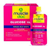 Muscle Doc Glucose 18g Energy Konjac Jelly - Running Gels, Glucose Gel for Sugar Levels - Energy Gels for Running & Sports Hydration - Workout Gel for Athletes (12 Sachets per Box)
