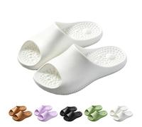 Muscle Fit Sliders Cloud Slides Women Men Non-Slip Mens Womens Slippers Cloud Sliders Open Toe Soft Flip Flops with Thick Sole for Shower Bathroom Pool Beach Indoor Outdoor Platform Footwear(White,)
