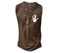 Muscle Fit Vests for Men Gym Shirt Men's Fishnet Mesh Scoop Neck Tank Tops Sleeveless Racerback Sexy Sports T Shirt Muscle Undershirts Clubwear Brown