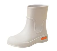 Muscle Fit Wellingtons Boots Ladies Women Wellies Fully Waterproof Snow Rain Muck Outdoor Mud Shoes Student Casual Fashion Outdoor Work Fishing Car Wash Kitchen Non Slip Rubber Water Shoes(White,6)