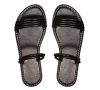 Muscle Fit Women's Flat Slide Sandals Ladies Casual Slip On Strap Slides Open Toe Wide Fit Summer Versatile Outdoor Traveling Walking Hiking Shooting Slippers Lightweight Comfortable Footwear(Black)