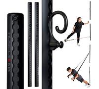 MUSCLE KIK Adjustable Workout Wall Anchor System - Sleek Home Gym & Resistance Band or Suspension Straps Wall Anchor for 100+ Exercises - 300lbs Pulling Power & Easy Installation | Black (2" x 40")