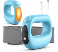 Muscle Massage Gun with Heat Therapy,3-in-1 Vibrating Fascia Ring Massager,Deep Tissue Massage Gun with Heat,5 Modes & 5 Intensities Adjustable Electric Fascia Massager for Butt Waist Belly (Blue)