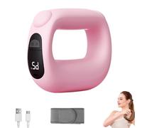 Muscle Massage Gun with Heat Therapy - Deep Tissue Percussion Massager with 5 Modes & Strap, Multifunctional Full-Body Fascia Ring, Ergonomic Electric Fascia Massager Tool for Belly Neck Waist ，Pink