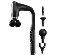 Muscle Massager - Double Head Electric 20x15.7x33.3cm Device, ABS Deep Tissue Massage Hammer, Powerful 25W Adjustable Speed with 5 Heads | Back, Shoulder, Legs, Neck and Spine Relaxation for Home and