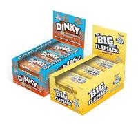 Muscle Moose The Big Protein Snack Box - Big Flapjack & Dinky Bar | Two snack formats in one box - full-size flapjacks for post-gym, Dinky bars for on-the-go