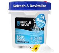 Muscle Rehab Sport Epsom Soak 4 lb Bulk Pail Muscle Soaking for Pain and Stiffness Muscle Recovery Magnesium Bath Essential Oils with Turmeric for Feet and Hands Also