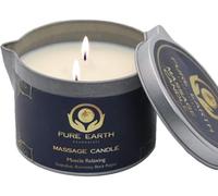 Muscle Relaxing Massage Candle - Melts to Silky Oil, No Waxy Residue - Moisturizing Scented Massage Oil Candles (160 Grams) - with Grapefruit, Rosemary, Black Pepper - by Pure Earth Essentials