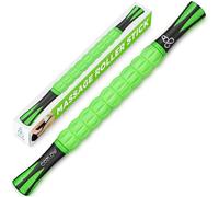 Muscle Roller Stick - Fern Green - Body Massage Tool w/ 9 Rollers & Non-Slip Handles for Deep Tissue Massage & Maximum Muscle Recovery - by Cozlow