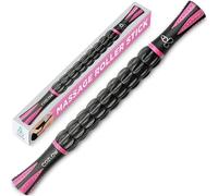 Muscle Roller Stick - Fuchsia - Body Massage Tool w/ 9 Rollers & Non-Slip Handles for Deep Tissue Massage & Maximum Muscle Recovery - by Cozlow
