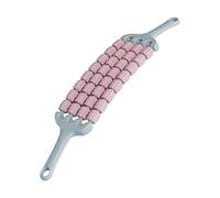 Muscle Roller Stick,Manual Body Massage Stick for Sore Muscles, Releasing Cramps, Back Tightness,Calf Soreness,4 - Row Rollers Design for Fitness Enthusiasts, Runners (Pink)
