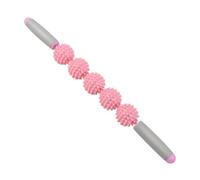 Muscle Roller Stick - PVC Deep Tissue Massager | Non-slip Grips | 9 Rollers Red Green Body Recovery Tool Yoga Fitness Relaxation Mu