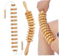 Muscle Roller, Wooden Massage Roller and Back Massage Rope, 12 Rollers and 360° Turn Smoothly Curved Manual Tools for Body Shaping, Muscle Pain Relief