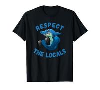 Muscle Shark at the Gym Funny Respect the Locals T-Shirt