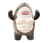 Muscle Shark Plush Doll - Cute Buff Shark Pillow Toy, Soft Stuffed Animal for Kids & Adults, Christmas Birthday Gift Idea
