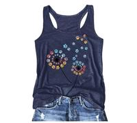 Muscle Shirt Women's Tight Tank Tops Sleeveless Printed Shirts Summer Tops Loose Fit Running Shirts Sexy Top Women Red, navy, M