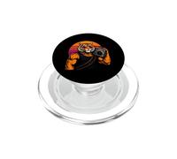 Muscle Tiger Retro 80s Radio Sunset Beach Vibe PopSockets PopGrip for MagSafe