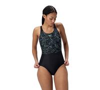 Speedo Hyperboom Placement Muscleback Swimsuit Black UK 32 Woman