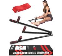 MuscleForge 3 Bar Leg Stretcher for Splits and Adductor Stretch - 6 Levels Leg Spreader to 180°, Split Machine Trainer for Martial Arts, Ballet, Stretching Equipment with Grips and Strap Attached