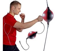 MuscleForge® Boxing Ball on String, Floor to Ceiling Punching Ball, Inflatable Double-Ended Hanging Boxing Ball for Speed Box Training