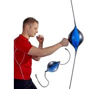 MuscleForge® Boxing Ball on String, Floor to Ceiling Punching Ball, Inflatable Double-Ended Hanging Boxing Ball for Speed Box Training
